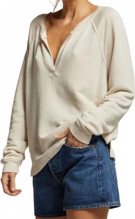 perfectwhitetee Smith Long Sleeve Top In Cream