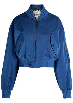 Vivienne Westwood Bernardo Quilted Taffeta Bomber Jacket - Blue - 42 (UK10 / S)
