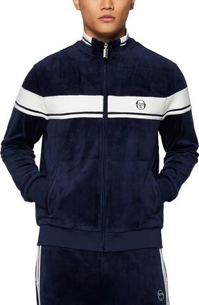 Sergio Tacchini Damarindo Stretch Velour Track Jacket in Maritime Blue at Nordstrom, Size Xxx-Large