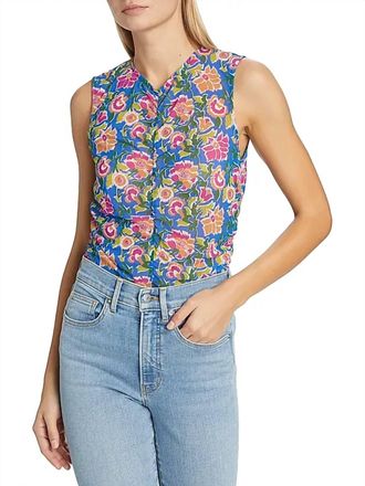 Veronica Beard Tazmin Floral Top In Sarong Floral Print
