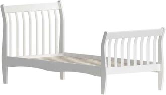 Home Discount Orion 3ft Single Solid Wood Sleigh Bed, White, 190 x 90 cm