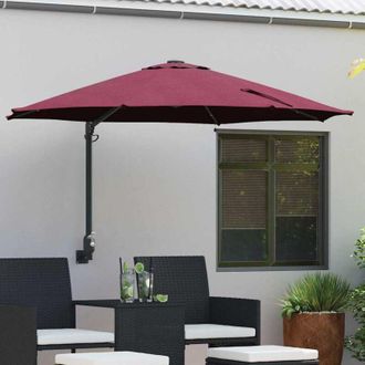 vidaXL Parasol De Jard&iacute;n Manual Rojo Y Negro 248 X 248 X 148 Cm Vidaxl