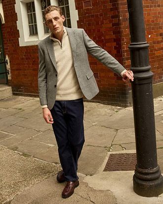 Jacamo Herringbone Tweed Regular Suit Jacket