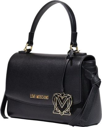 Love Moschino Logo-Embellished Top Handle Bag - Black