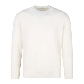 Paolo Pecora Round-neck Knitwear, male, Beige, Size: M Wool Crew-Neck Sweater Fw24