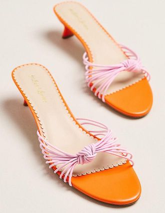 For Love & Lemons Cleo Colorblock Kitten Heel Sandals