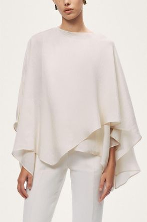 Nocturne Fluid Cape Blouse in Ivory at Nordstrom, Size X-Large Eu