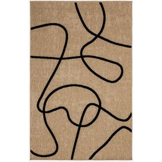 Sweeek Sweeek - Alfombra Interior Efecto Yute, Motivo Gr&aacute;fico En Relieve Negro, Thomas, Negro, 170x120x1.2 Cm