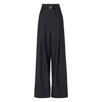 Fendi Trousers - female - Fendi - Wide Trousers - Blue - XS - Trousers