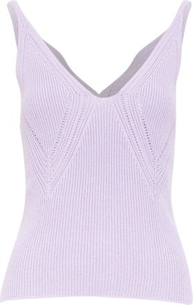 Jil Sander pointelle ribbed knit tank top