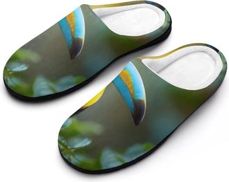 Generic Toucan Colorful Funny Mens Cotton Slippers Soft Non-Slip Rubber Sole House Slipper Indoor Outdoor