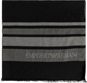 Emporio Armani Logo Sjaal - Heren - Sjaals - Zwart - ONE Size - Polyester - Accessoires