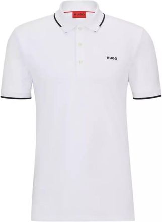 HUGO BOSS Hugo Mens Dinoso222 Rubber Logo Polo Shirt, White