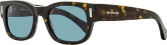 Ferragamo Ferragamo Mens Rectangular Rivet Sunglasses SF2064SE 242 Dark Tortoise 51mm