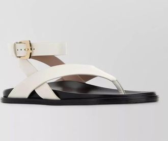 Stuart Weitzman leather marycate thong sandals ankle strap