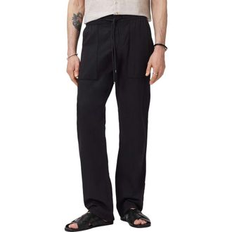 John Varvatos Greyson Patch Pocket Wide Fit Pants in Black at Nordstrom, Size 28