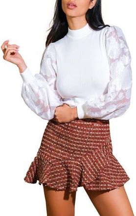 Flying Tomato Mixed Media Top in Cream at Nordstrom Rack, Size Medium