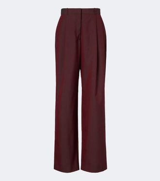 The Row Lowe pleated virgin wool straight pants