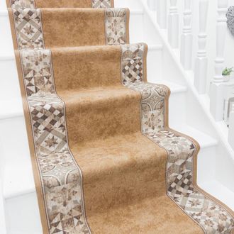 Runrug Stair Runner Carpet - Durable, Non-Slip, 5.4mm - Murcia in Beige | Size: 80 cm x 600 cm