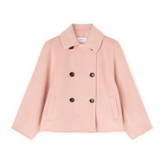 Motivi Single-Breasted Coats - Dames - Mantel - Roze - M - Wol - Jassen