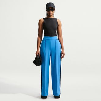 Nike Womens 24.7 PerfectStretch Dri-FIT High-Waisted Loose Tearaway Pants in Blue | II5323-435