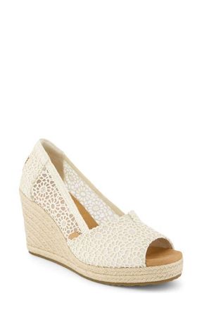 Toms Essential Wedge Pump in Natural Crochet at Nordstrom, Size 5.5