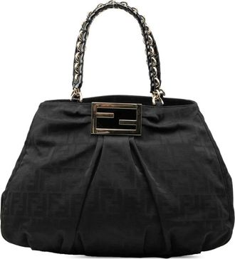 Fendi Pre-owned Handbags, female, Black, Size: ONE SIZE Pre-owned Chain Handle Bag