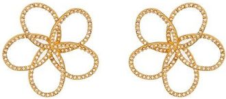 Oscar De La Renta Crystal Pav&eacute; Flower Chain Earrings in Gold/Crystal at Nordstrom