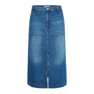 Part Two Falda de Mezclilla Azul con Abertura Delantera - Skirts - Mujer - Azul - 2XS