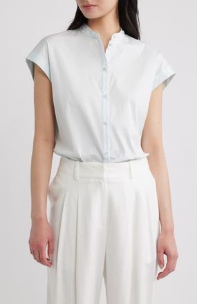 Theory Good Sleeveless Button-Up Shirt in Pale Blue - G48 at Nordstrom, Size X-Small
