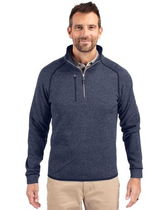 Cutter & Buck Mainsail Sweater-Knit Mens Half Zip Pullover Jacket