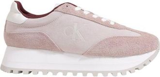 Calvin Klein Jeans Womens Platform Suede Sneakers Yw0yw00308 - Coral Leather - Size EU 39