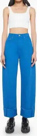 Mother Half Pipe Cuff Pant In Mikonos