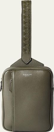 Serapian Mens Cachem Leather Sling Bag
