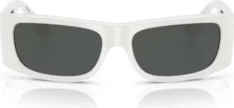 Versace White 0VE4482 Lens Logo Injected Rectangular Sunglasses