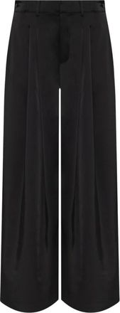 Gestuz Gzrue Broeken - Dames - Wijde Broeken - Zwart - 2XL - Leer - Broeken