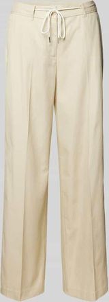 Tom Tailor Wide Fit Weite Hose mit Kordelzug Modell LEA in Beige, Gr&ouml;&szlig;e 34/32