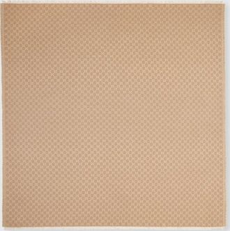 Gucci Printed GG Cotton Wool Lamé Shawl, Beige, Fabric