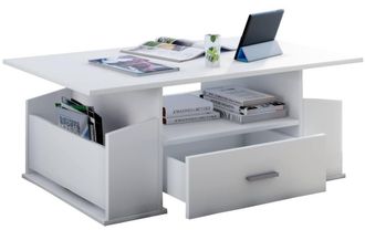 VCM Sofatically coffee table drawer Junata in White