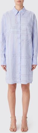 Toteme Camicia oversize in cotone con stampa monogram e spalle cadute