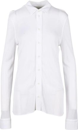Bottega Veneta Elegante lange blouse van viscose - Dames - Overhemden - Wit - S - Overhemden