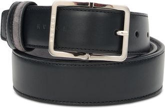 Hogan Mens Leather Belt Black Calfskin