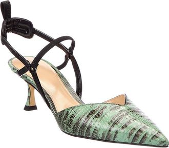 Fendi Fendi Very Colibri Lizard-Embossed Leather Slingback Pump