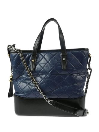 Chanel 2017-2018 quilted tote bag - Blue