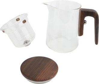 OEM Tetera De Vidrio De 600 Ml Con Mango De Madera Y Control Mediante Pulsador, Para Uso Dom&eacute;stico Y En Restaurantes. Tetera Con Separaci&oacute;n Magn&eacute;tica Del 