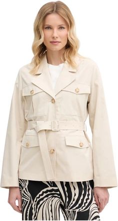 GANT Katoenen Utility Jas met Riem - Dames - Zomerjassen - Beige - L - Katoen - Jassen