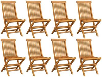 vidaXL Sillas De Jard&iacute;n Plegables 8 Unidades Madera Maciza De Teca Vidaxl