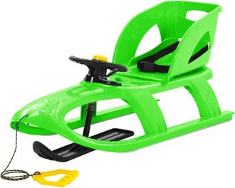 vidaXL Trineo Con Asiento Y Volante Polipropileno Verde 102,5x40x23 Cm Vidaxl