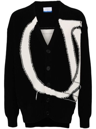 Off-white Wollen vest - Zwart