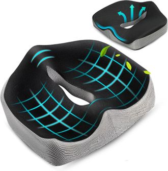 OEM Coj&iacute;n Para Coxis, Coj&iacute;n Ergon&oacute;mico Para Silla De Oficina, Coj&iacute;n De Asiento De Espuma Con Memoria, Alivia Presi&oacute;n En Cadera, Coxis, Ci&aacute;tica, Hemorroide